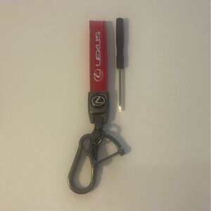 Lexus Key Fob Keychain in Red Leather NWT